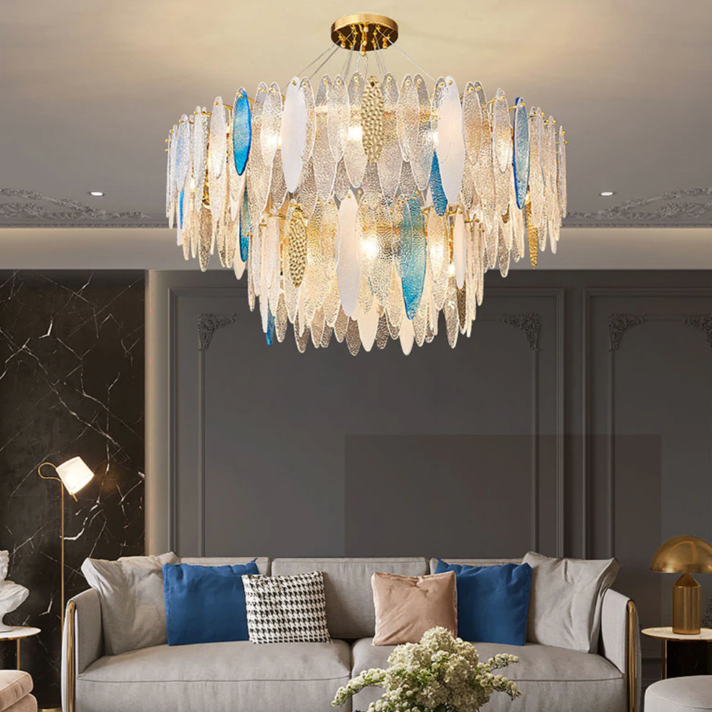 Lustre — Moderne avec lames en verre luxury Valentina