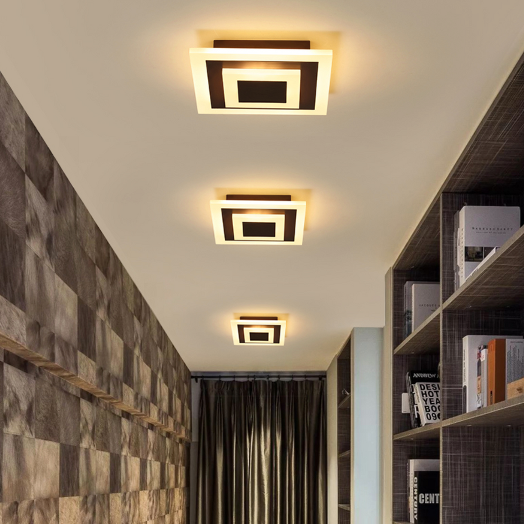 Plafonnier — Design LED en forme circulaire ou carré en métal Davis