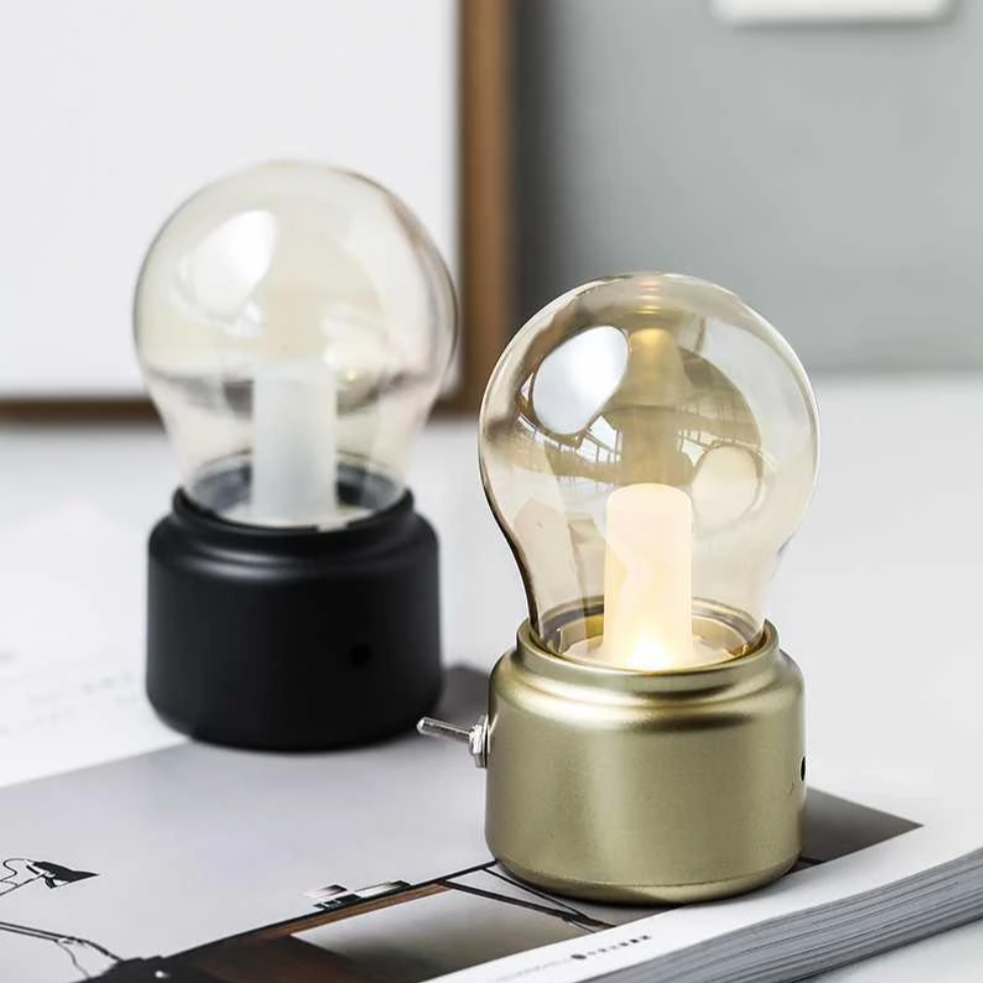 Lampe à poser LED vintage en forme d'ampoule