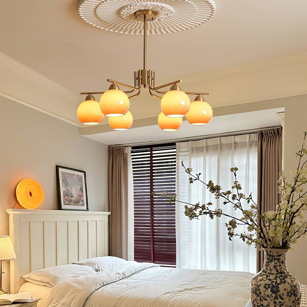 Lustra Lustre Laiton Caramel Globe Minimaliste - Neutralighting
