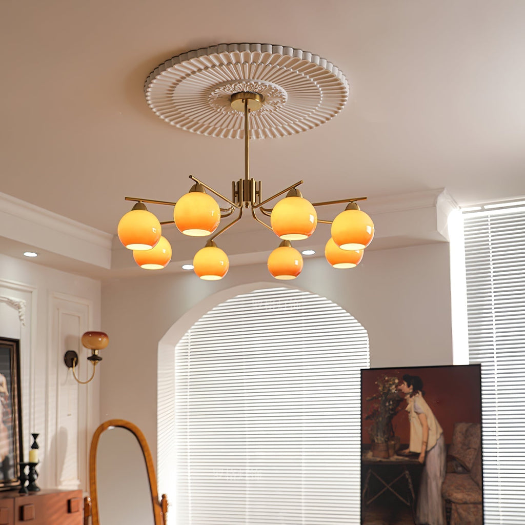 Lustra Lustre Laiton Caramel Globe Minimaliste - Neutralighting