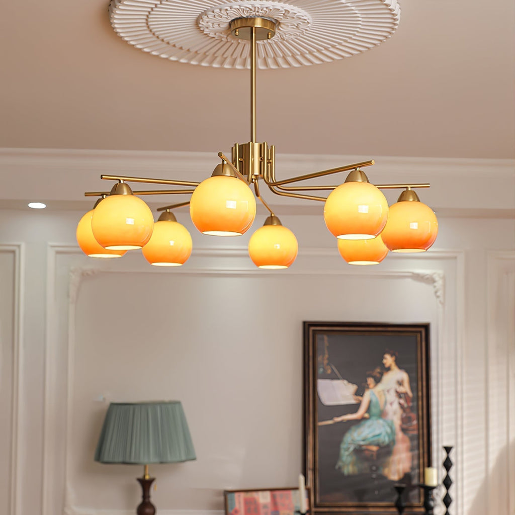 Lustra Lustre Laiton Caramel Globe Minimaliste - Neutralighting