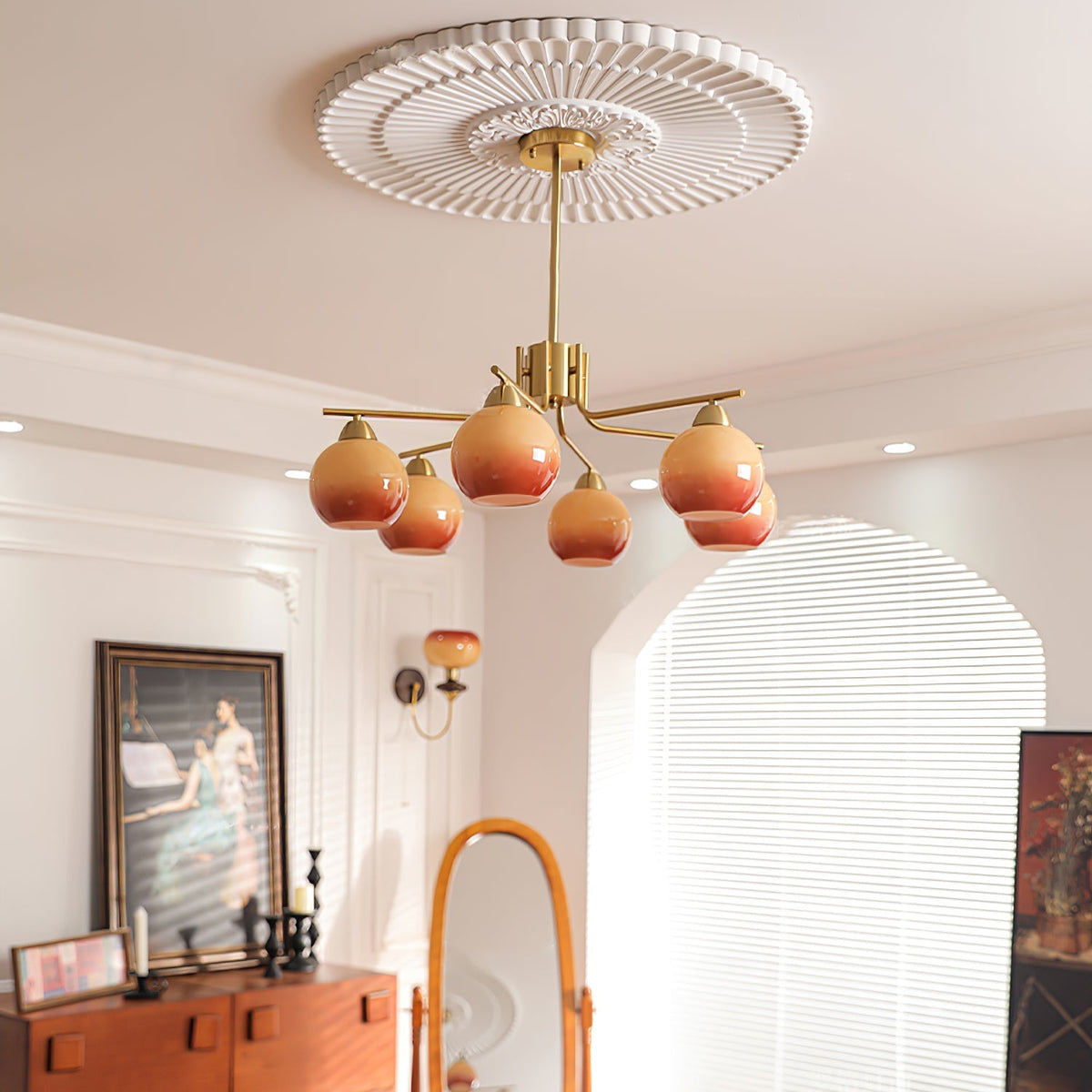 Lustra Lustre Laiton Caramel Globe Minimaliste - Neutralighting