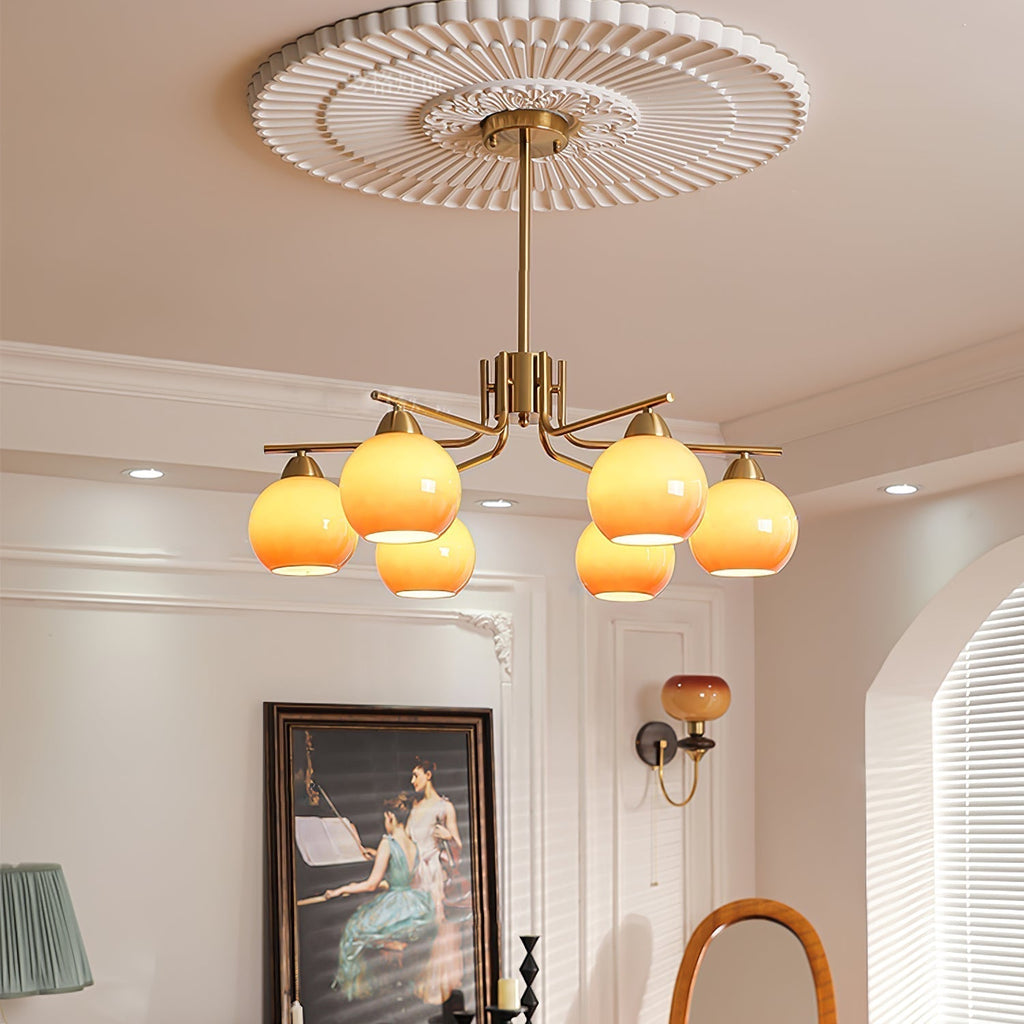 Lustra Lustre Laiton Caramel Globe Minimaliste - Neutralighting