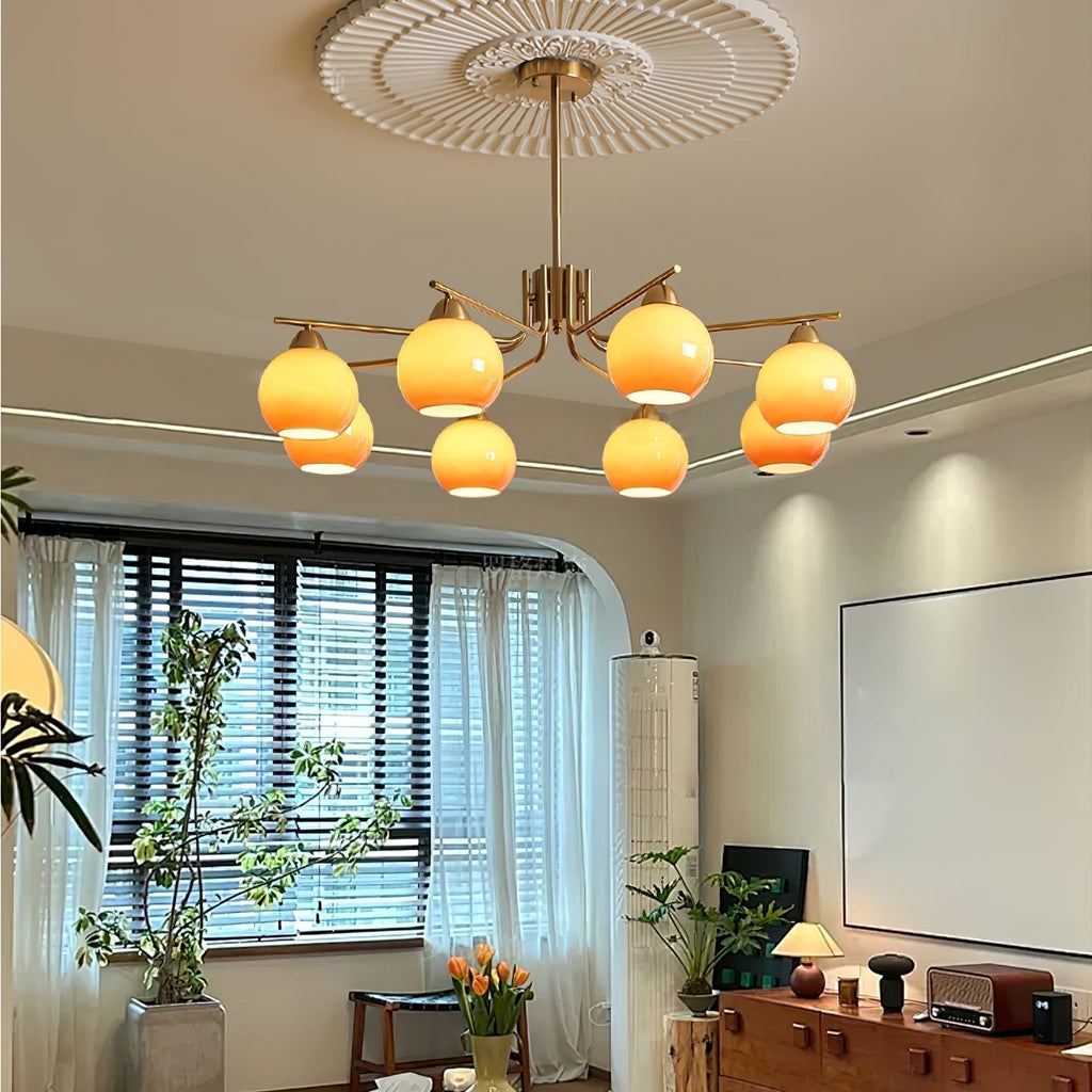 Lustra Lustre Laiton Caramel Globe Minimaliste - Neutralighting