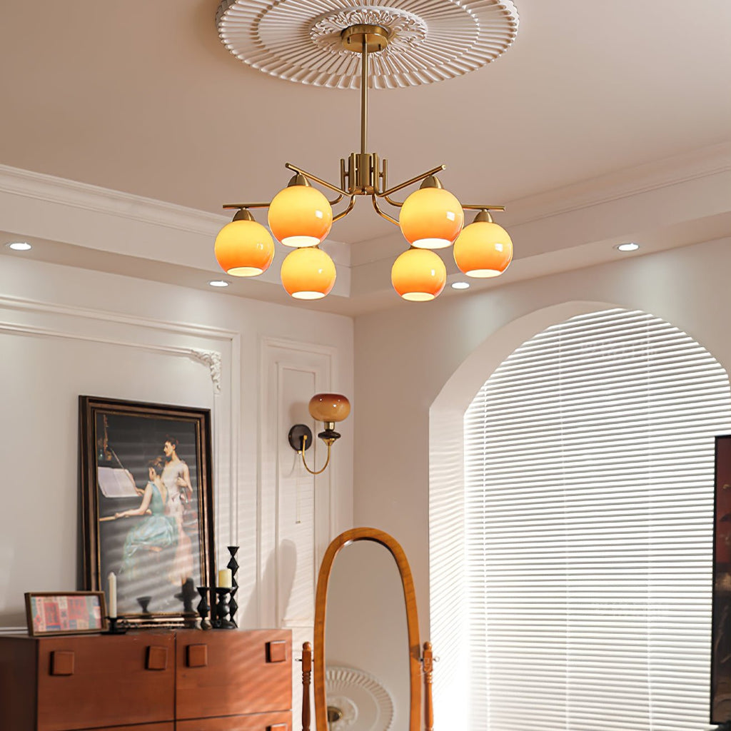 Lustra Lustre Laiton Caramel Globe Minimaliste - Neutralighting