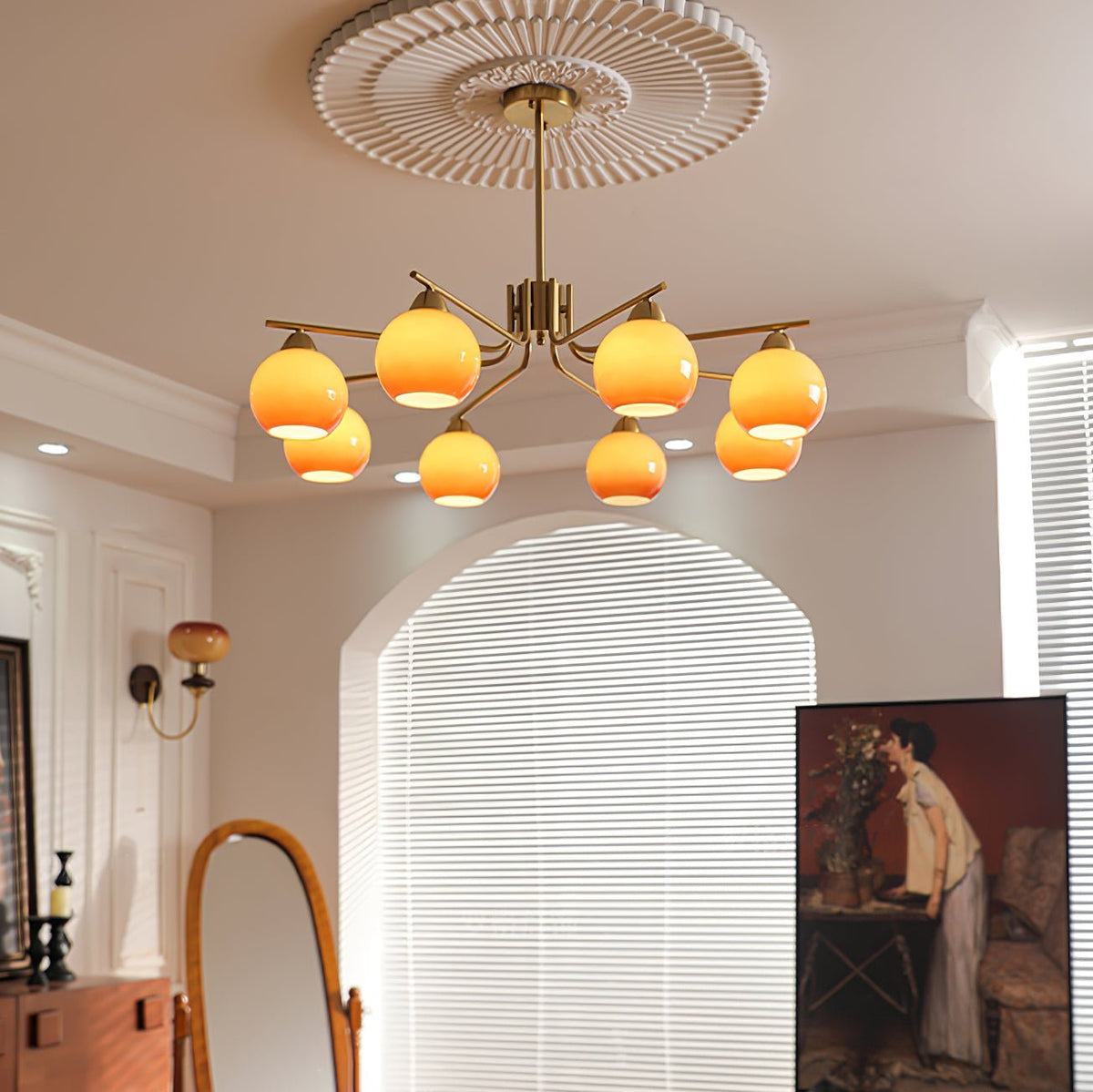 Lustra Lustre Laiton Caramel Globe Minimaliste - Neutralighting