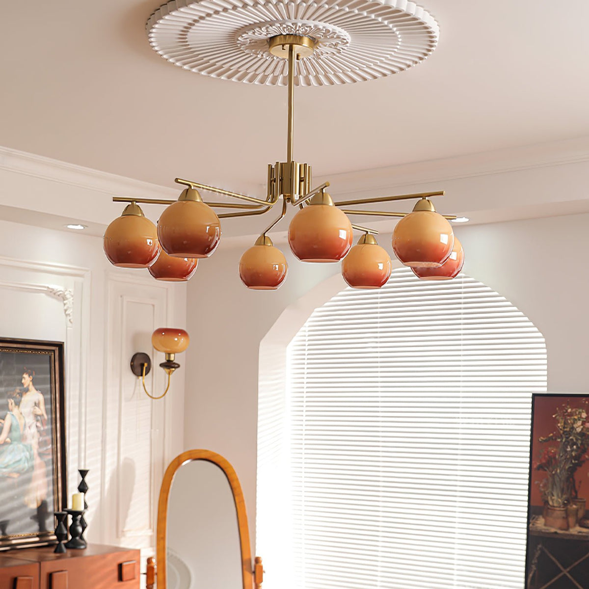 Lustra Lustre Laiton Caramel Globe Minimaliste - Neutralighting