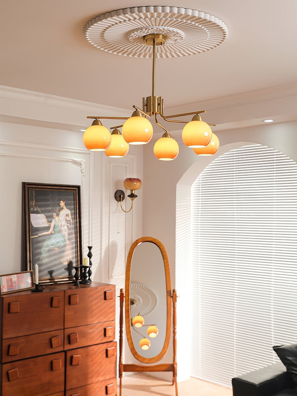 Lustra Lustre Laiton Caramel Globe Minimaliste - Neutralighting