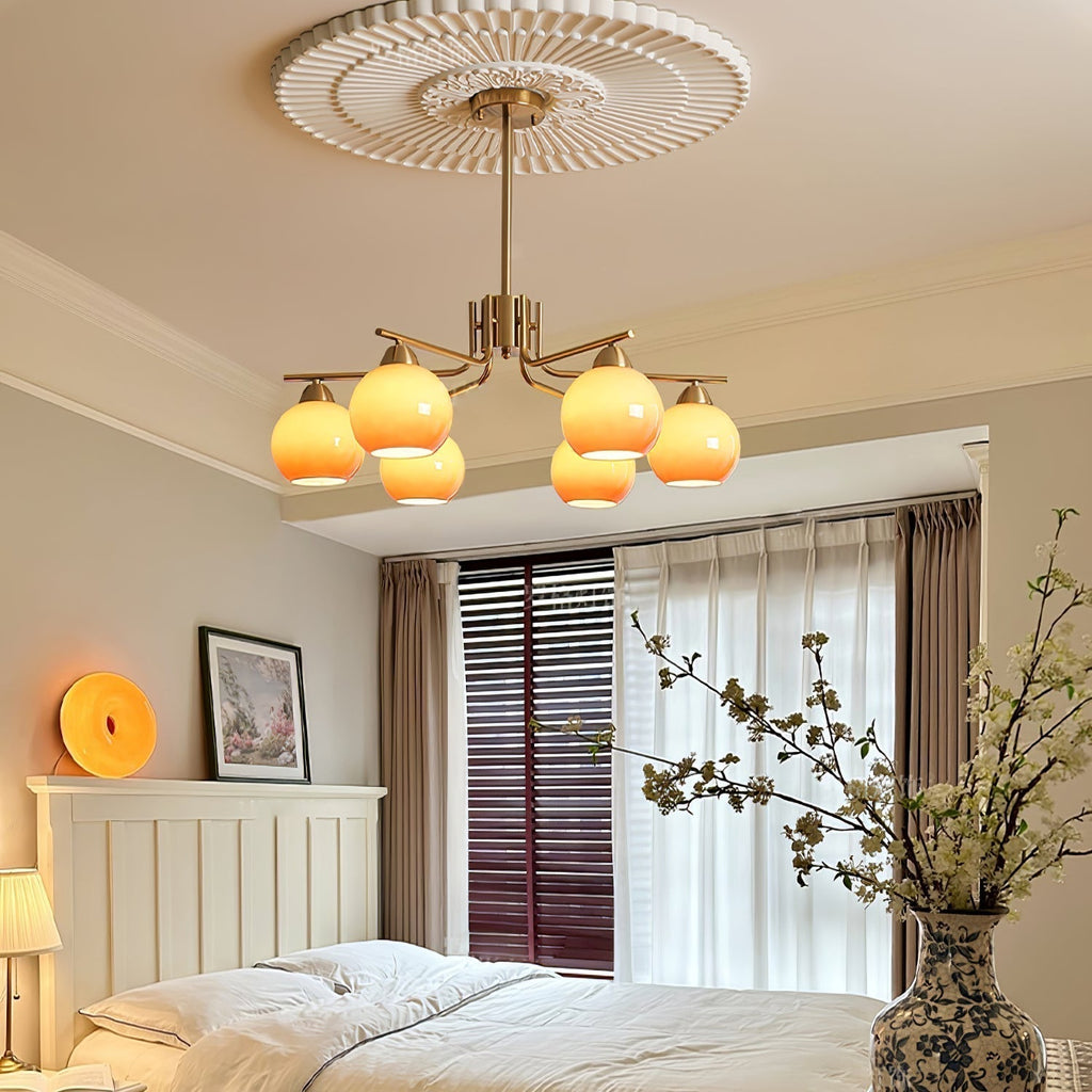 Lustra Lustre Laiton Caramel Globe Minimaliste - Neutralighting