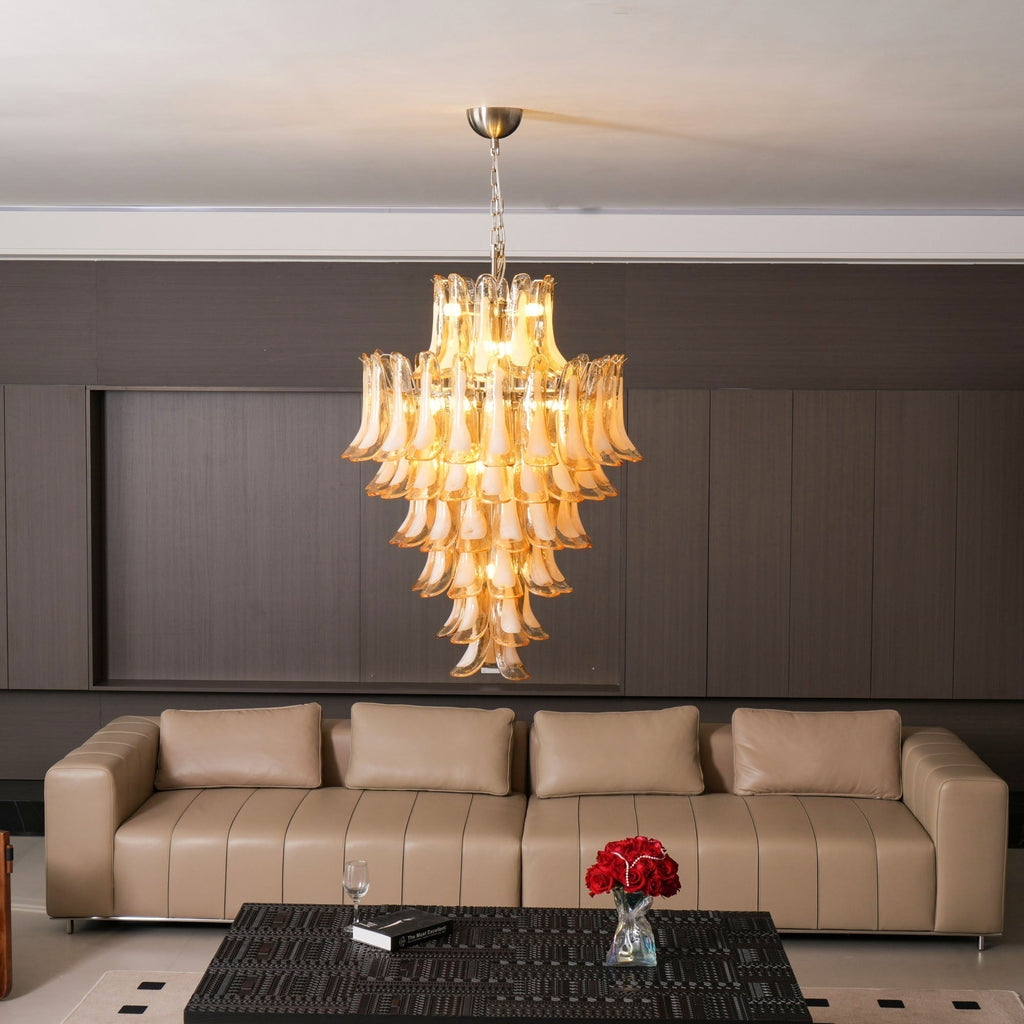 Aurora Chandelier en Verre Ambre Luxe - Neutralighting