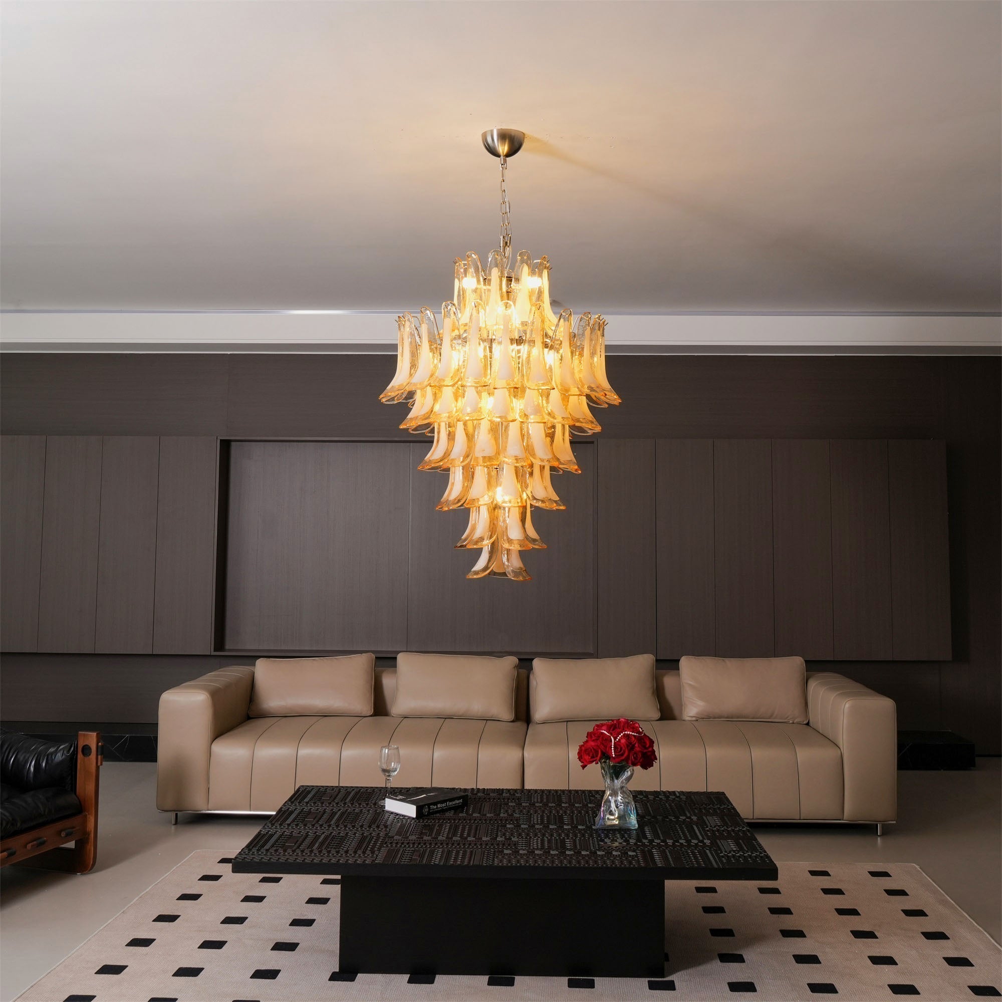 Aurora Chandelier en Verre Ambre Luxe - Neutralighting