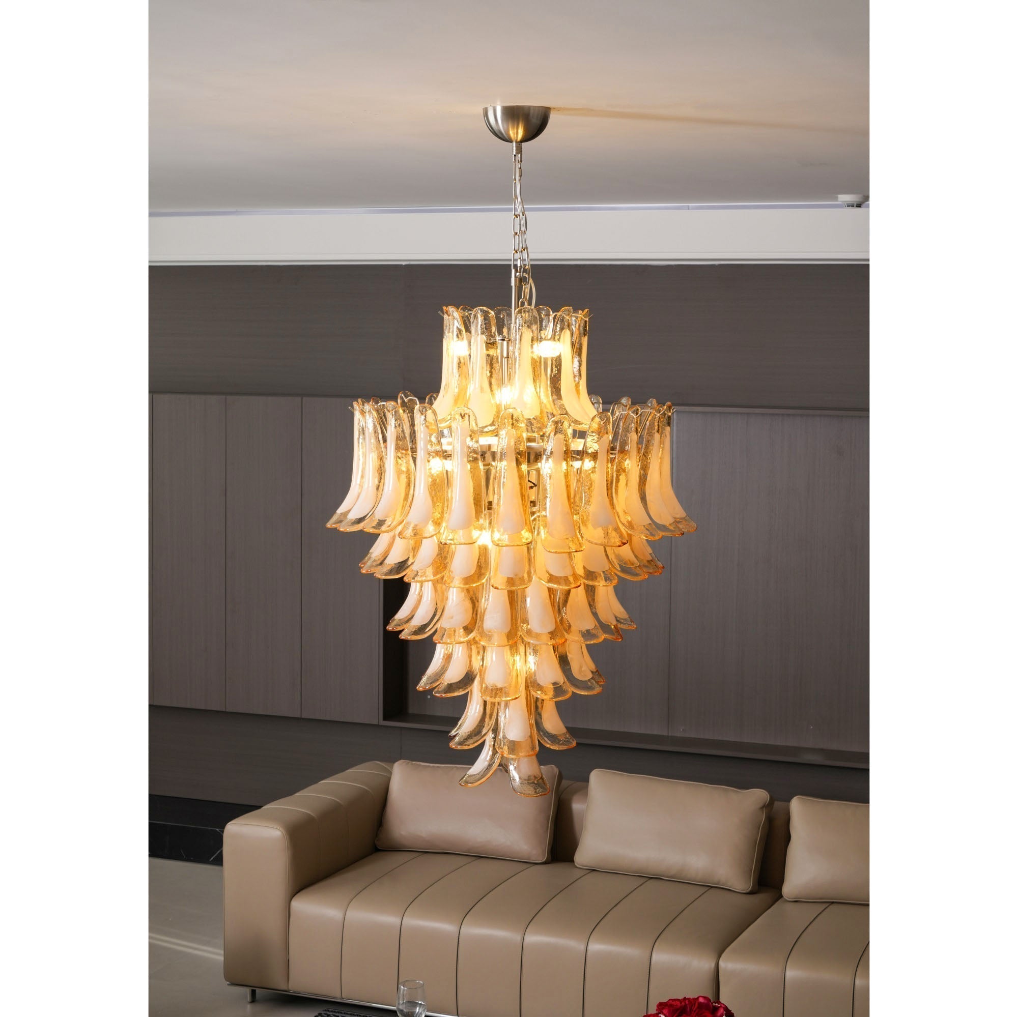 Aurora Chandelier en Verre Ambre Luxe - Neutralighting