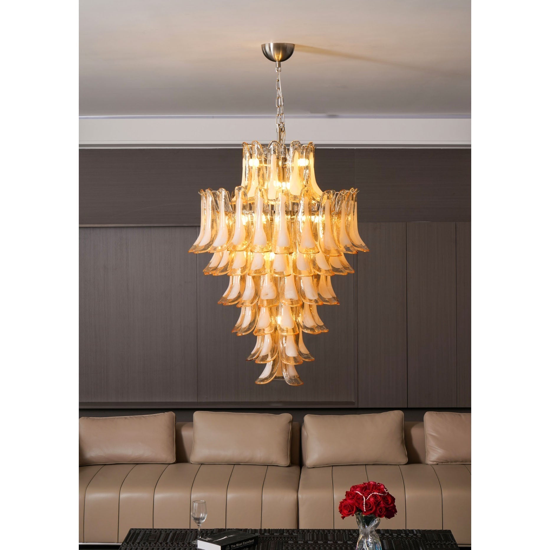 Aurora Chandelier en Verre Ambre Luxe - Neutralighting