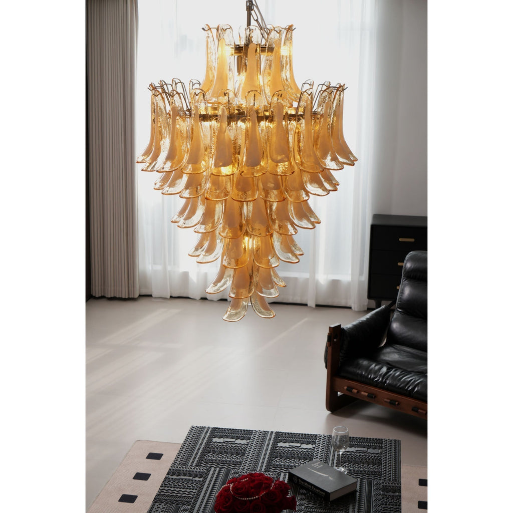 Aurora Chandelier en Verre Ambre Luxe - Neutralighting