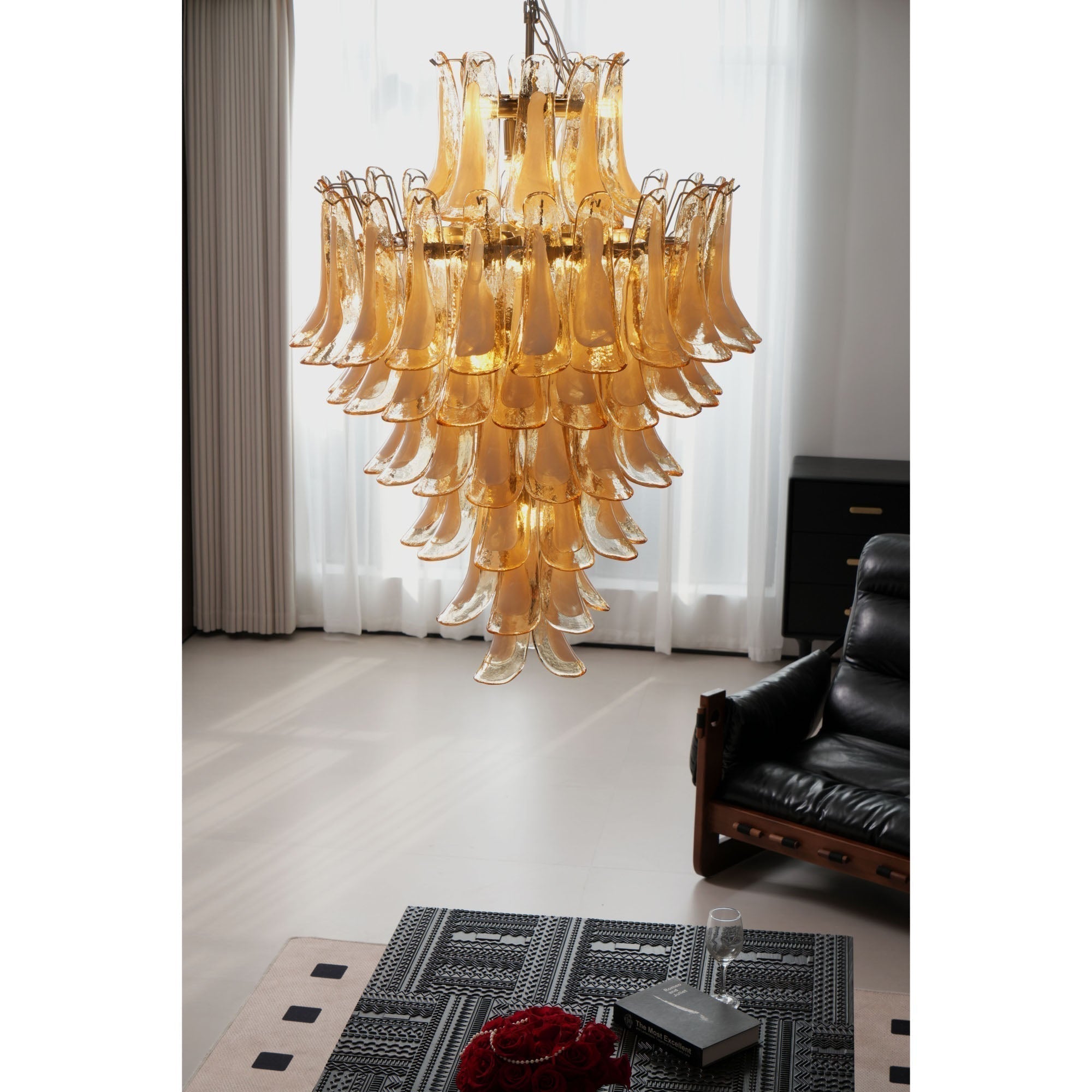 Aurora Chandelier en Verre Ambre Luxe - Neutralighting