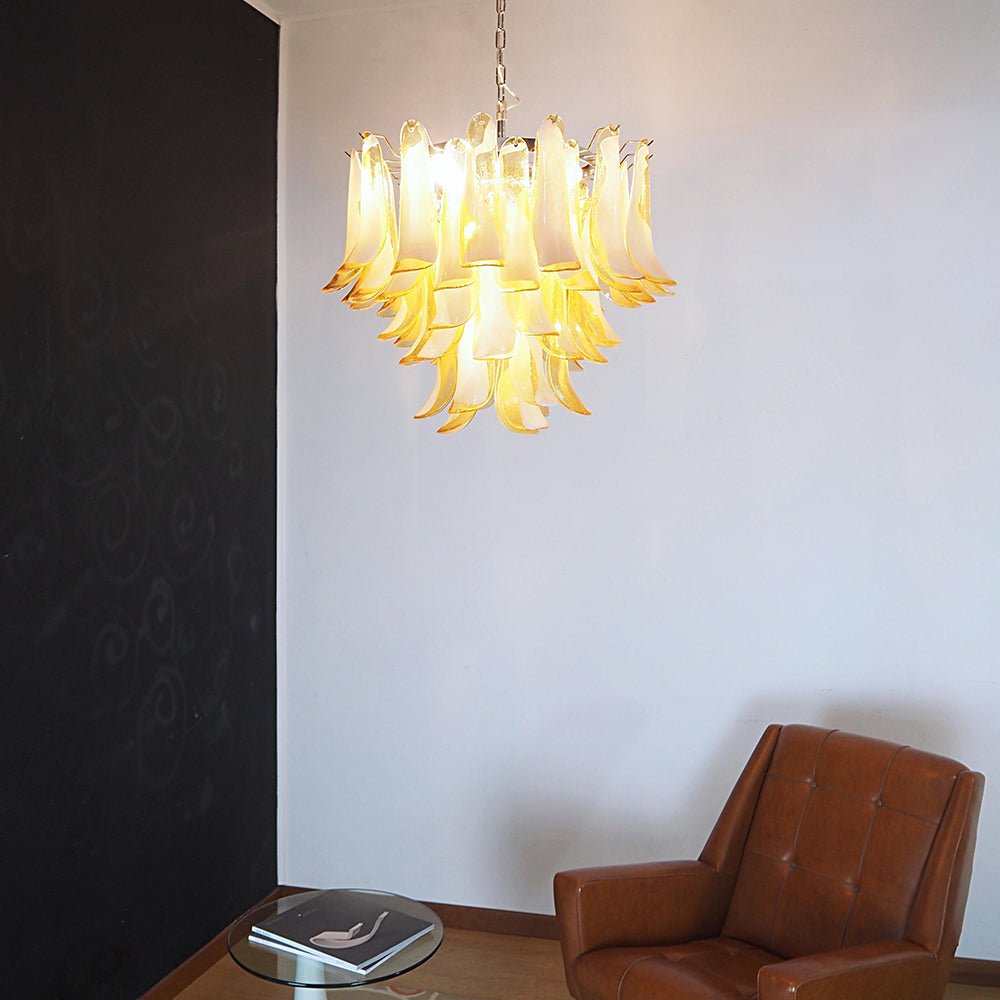 Aurora Chandelier Pétales en Verre de Murano Superposés - Neutralighting
