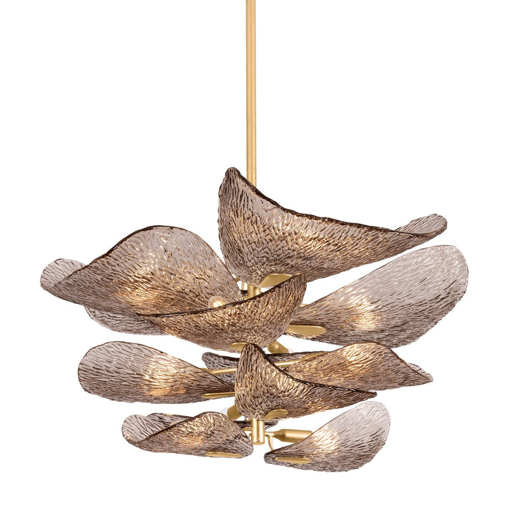 Aurora Chandelier en Verre Pétale Superposé Bronze - Neutralighting