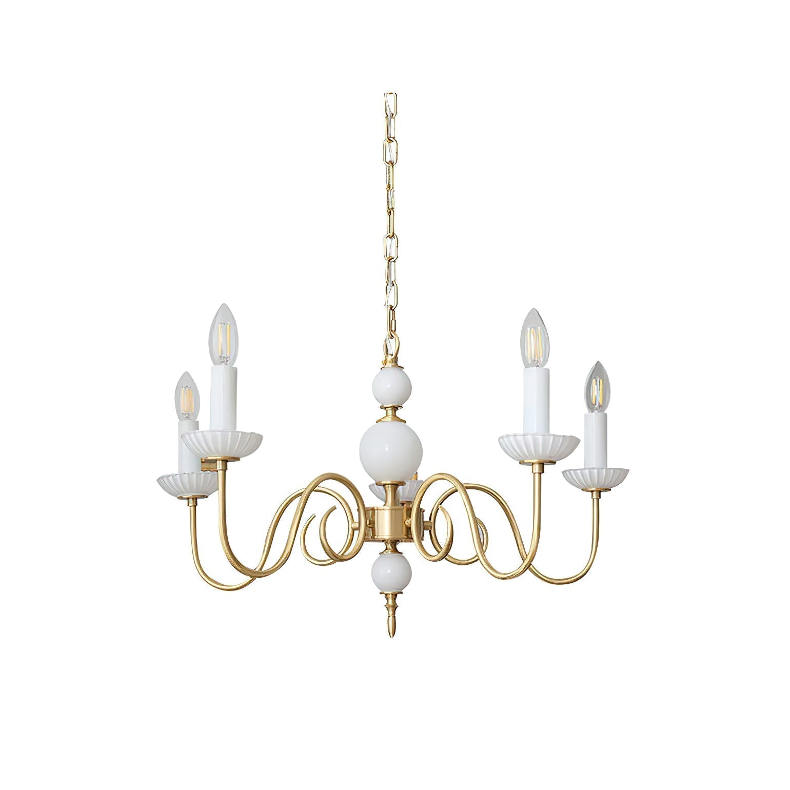 Carlita Lustre Bras Courbés en Or avec Bougies - Neutralighting