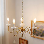 Carlita Lustre Bras Courbés en Or avec Bougies - Neutralighting