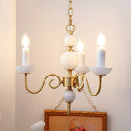 Carlita Lustre Bras Courbés en Or avec Bougies - Neutralighting