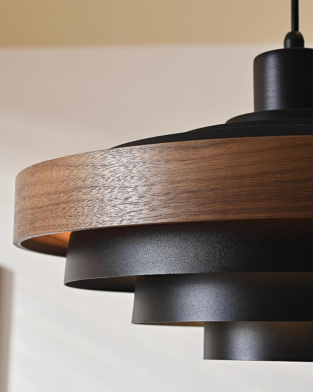Flare Lampe Pendante Moderne Abat-jour Bois Superposé - Neutralighting