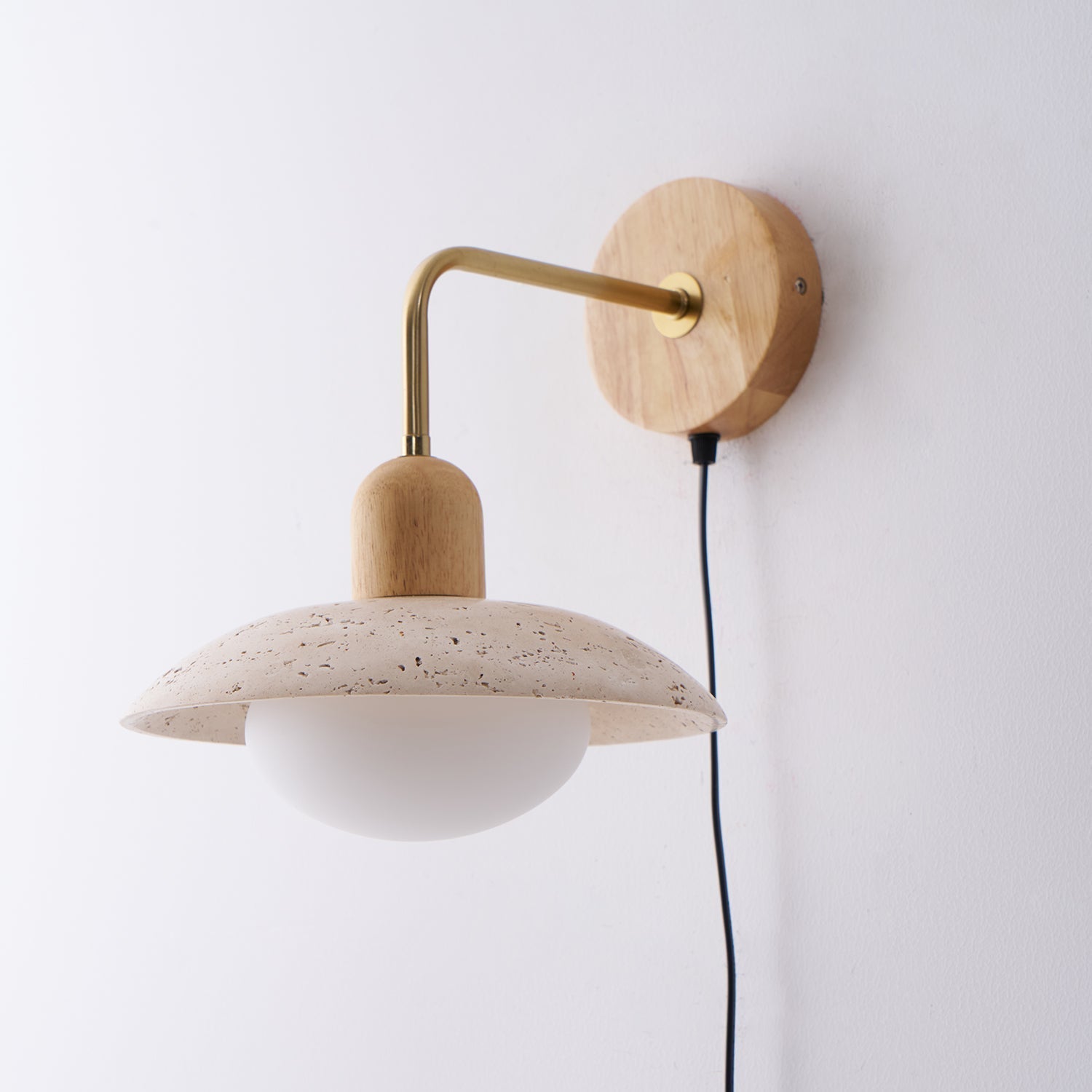 Travelle Applique Murale Industrielle Bois Travertin - Neutralighting