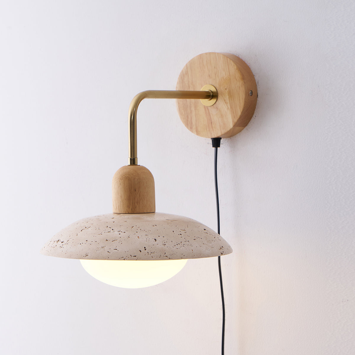 Travelle Applique Murale Industrielle Bois Travertin - Neutralighting