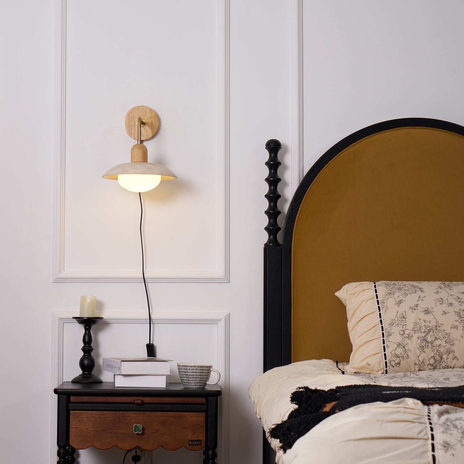 Travelle Applique Murale Industrielle Bois Travertin - Neutralighting