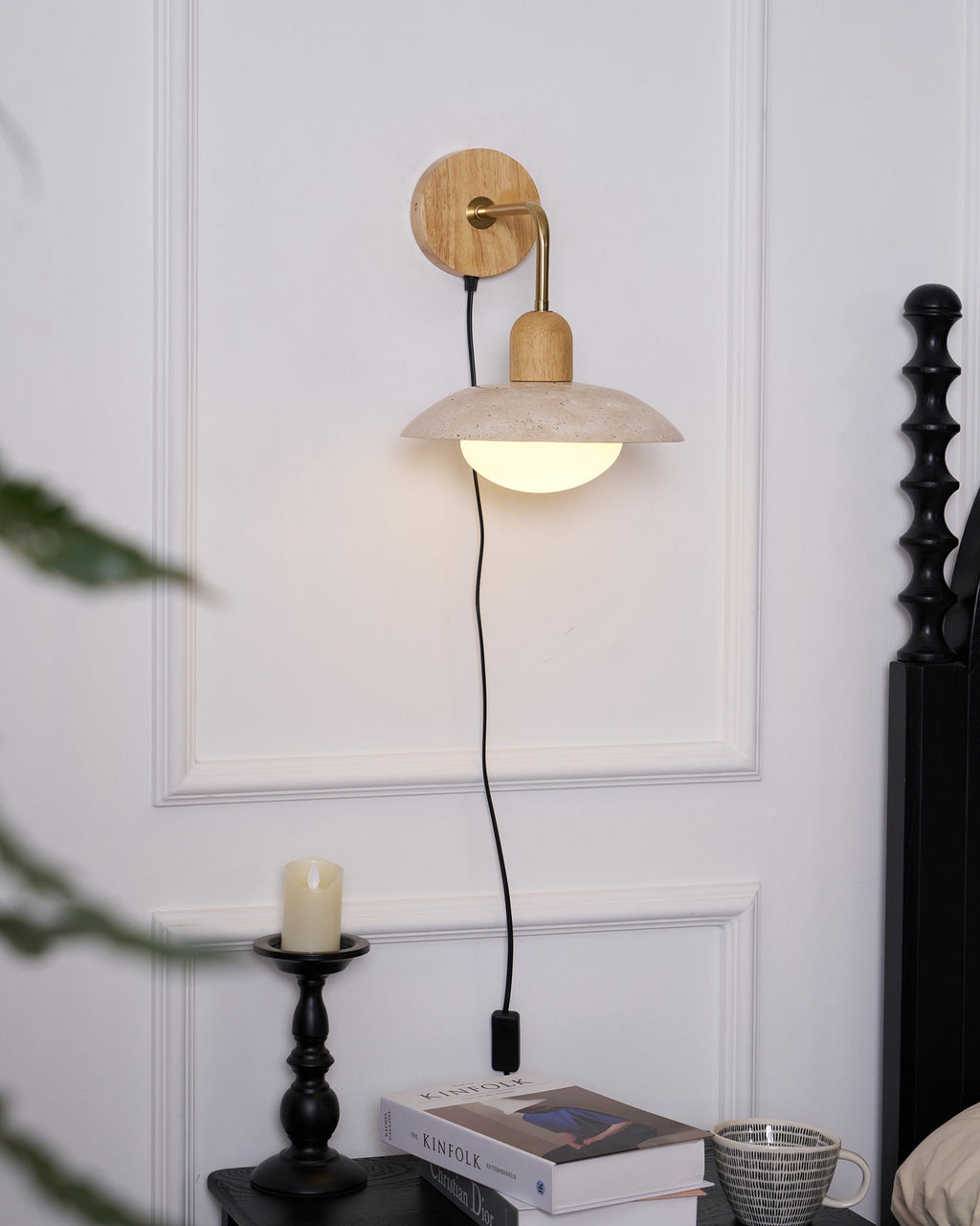 Travelle Applique Murale Industrielle Bois Travertin - Neutralighting