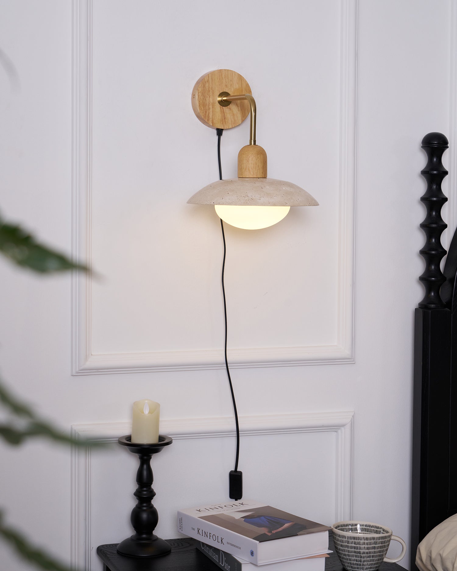Travelle Applique Murale Industrielle Bois Travertin - Neutralighting