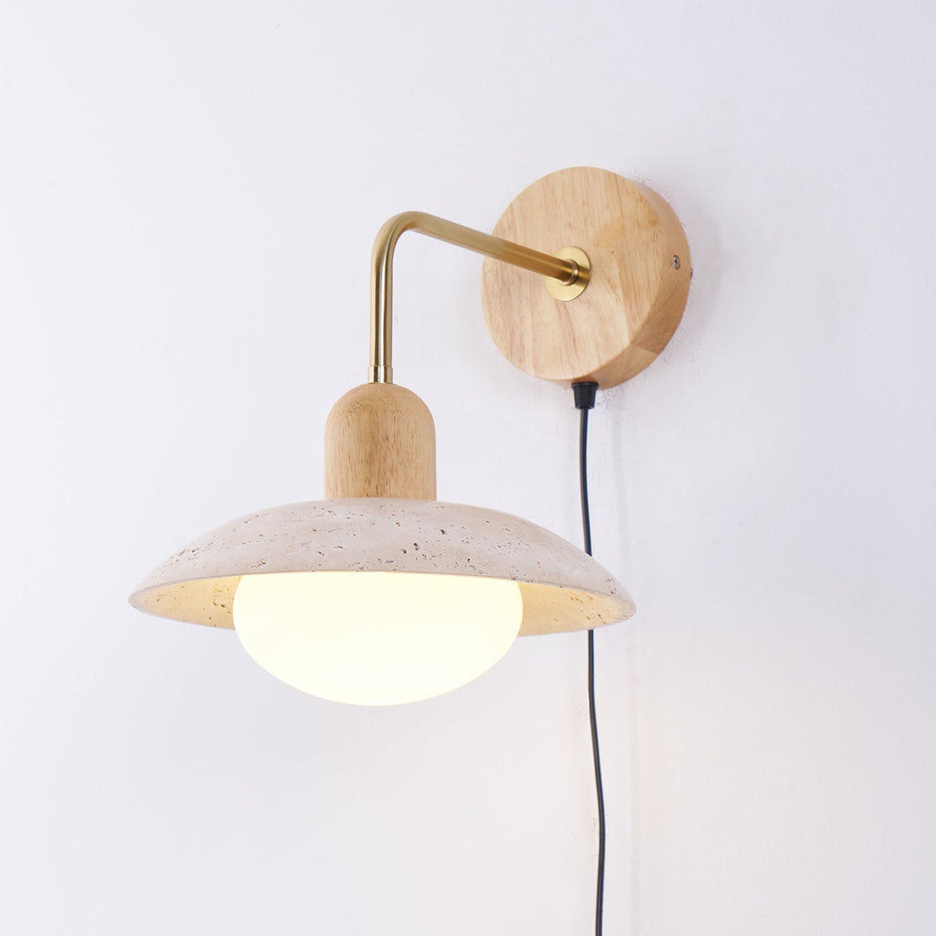 Travelle Applique Murale Industrielle Bois Travertin - Neutralighting
