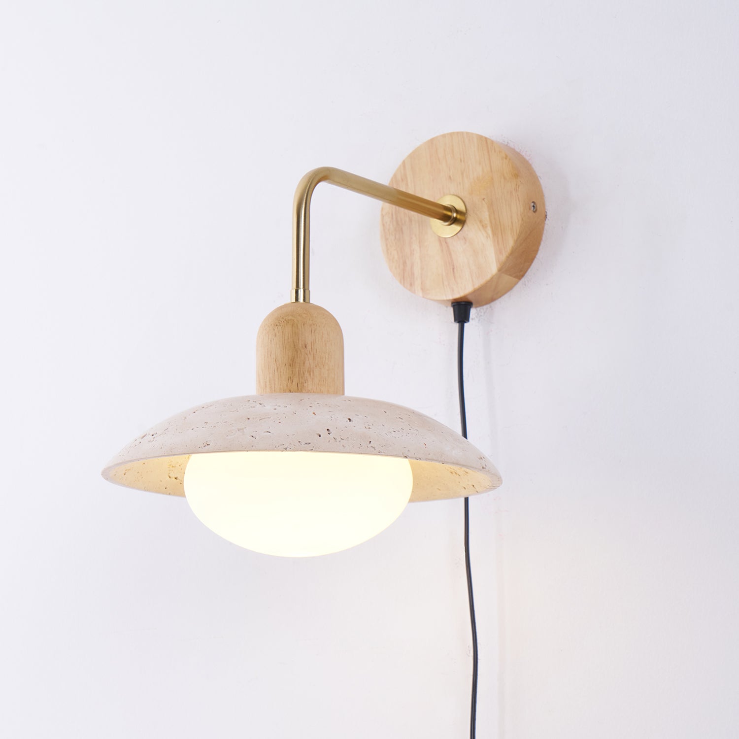 Travelle Applique Murale Industrielle Bois Travertin - Neutralighting