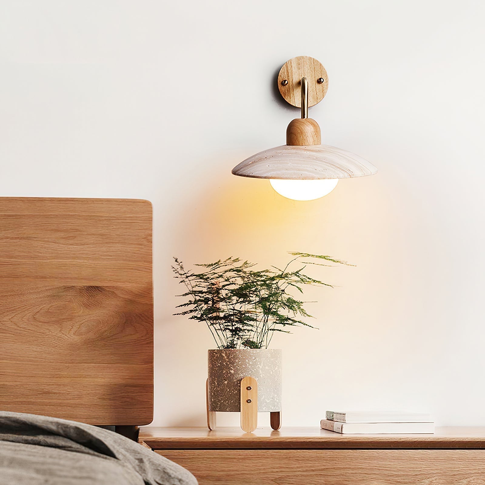 Winel Applique Murale Vintage en Travertin - Neutralighting