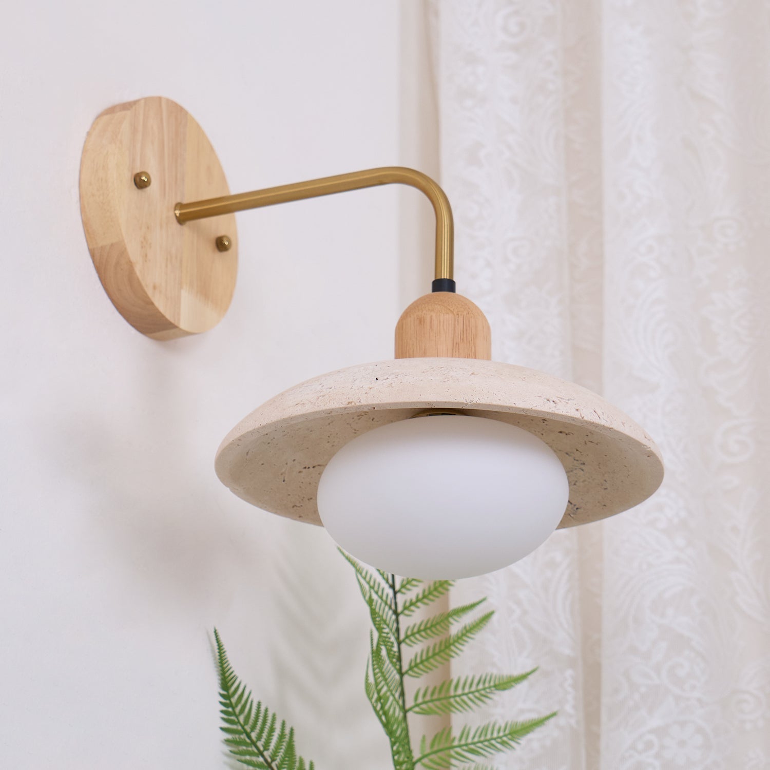 Winel Applique Murale Vintage en Travertin - Neutralighting