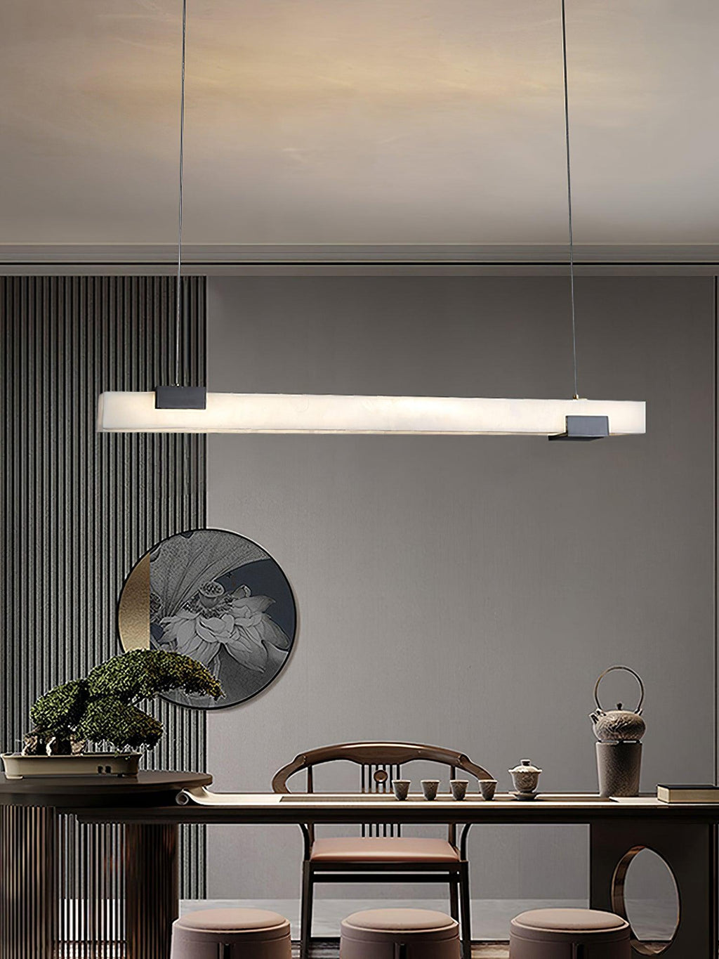 Kaelen Minimaliste Albâtre Linéaire Pendentif Lumière - Neutralighting