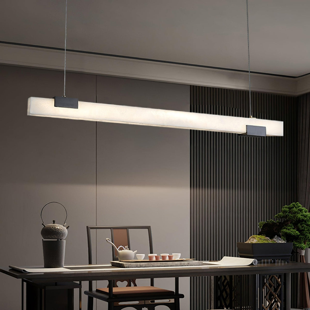 Kaelen Minimaliste Albâtre Linéaire Pendentif Lumière - Neutralighting