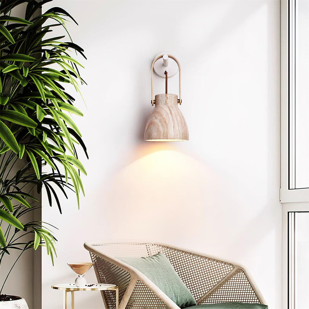 Pavo Applique Murale Minimaliste Bois Travertin - Neutralighting