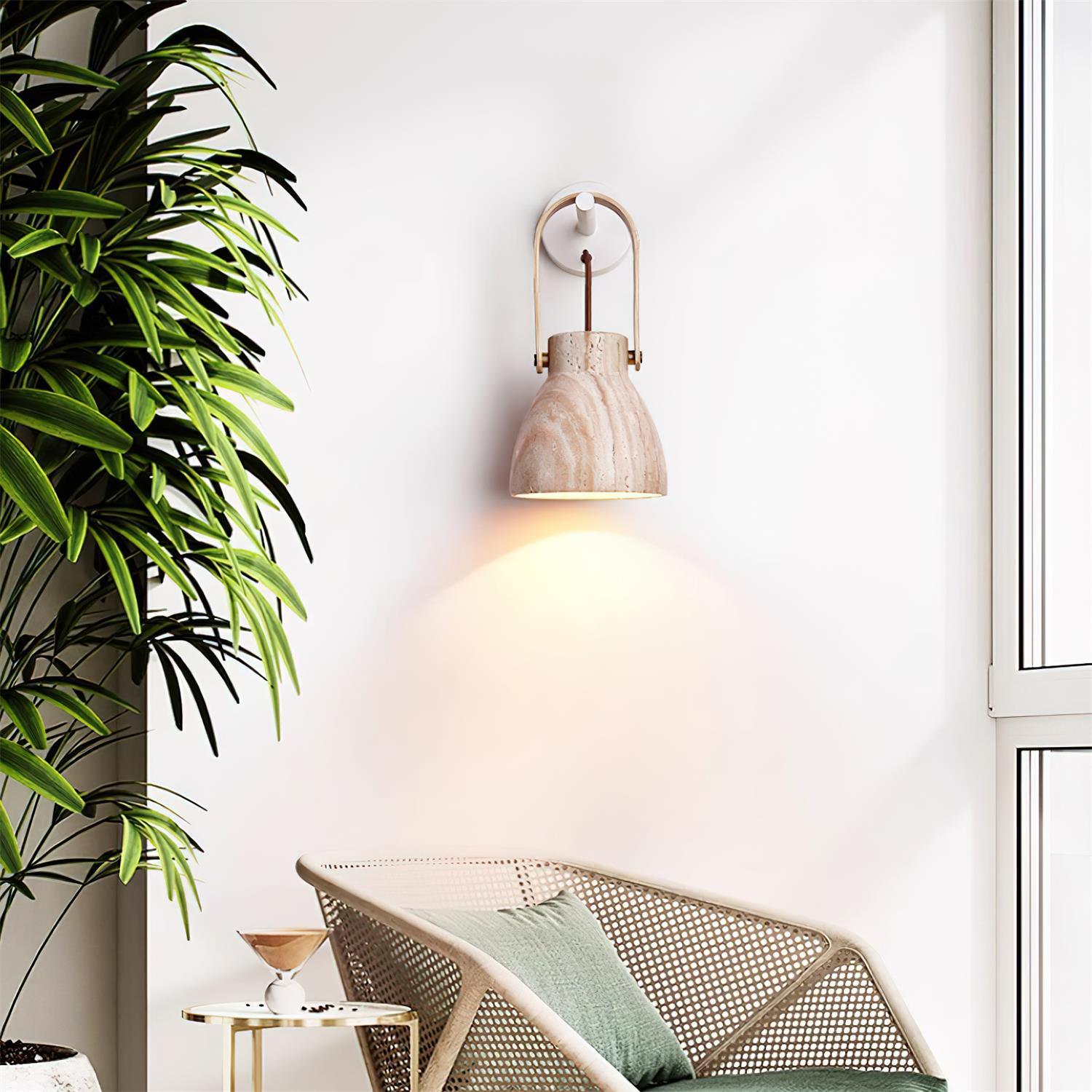 Pavo Applique Murale Minimaliste Bois Travertin - Neutralighting