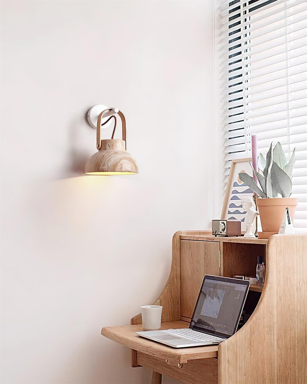 Pavo Applique Murale Minimaliste Bois Travertin - Neutralighting