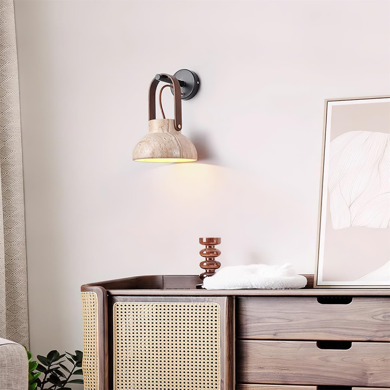 Pavo Applique Murale Minimaliste Bois Travertin - Neutralighting