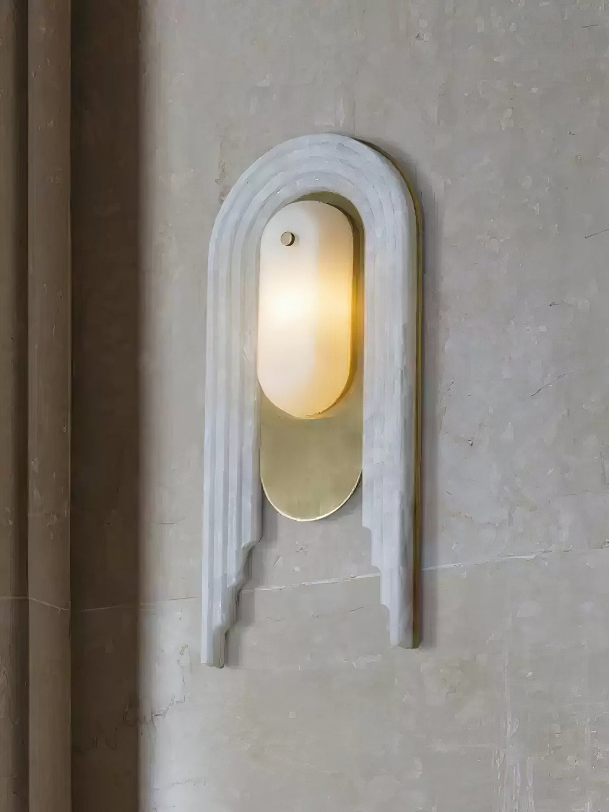 Sytalion Applique Murale Élégante en Albâtre en Arc - Neutralighting