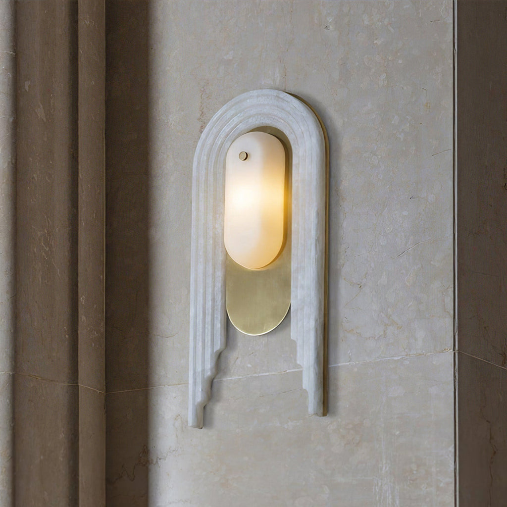 Sytalion Applique Murale Élégante en Albâtre en Arc - Neutralighting