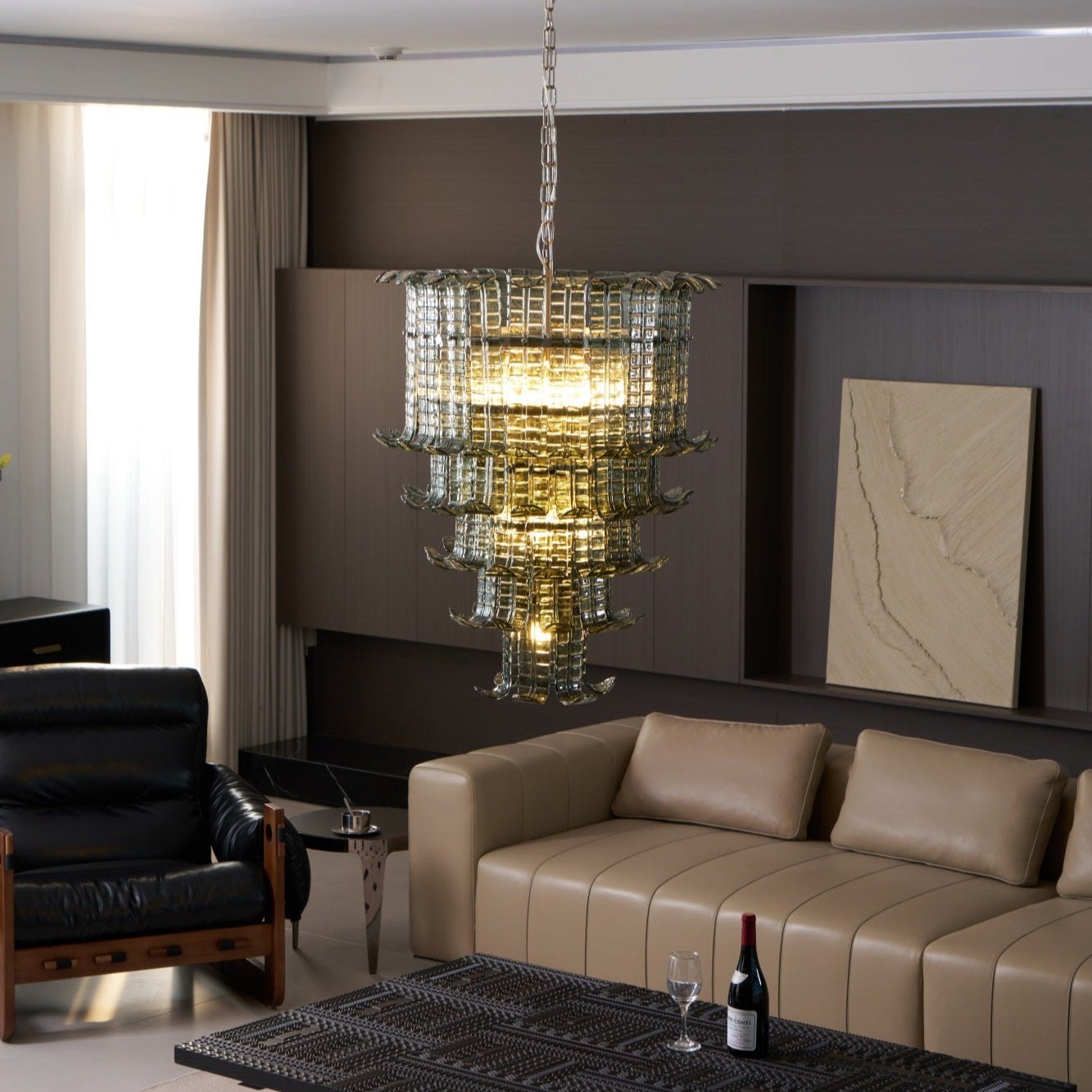 Aurora Lustre Cascade Verre Murano Vintage - Neutralighting