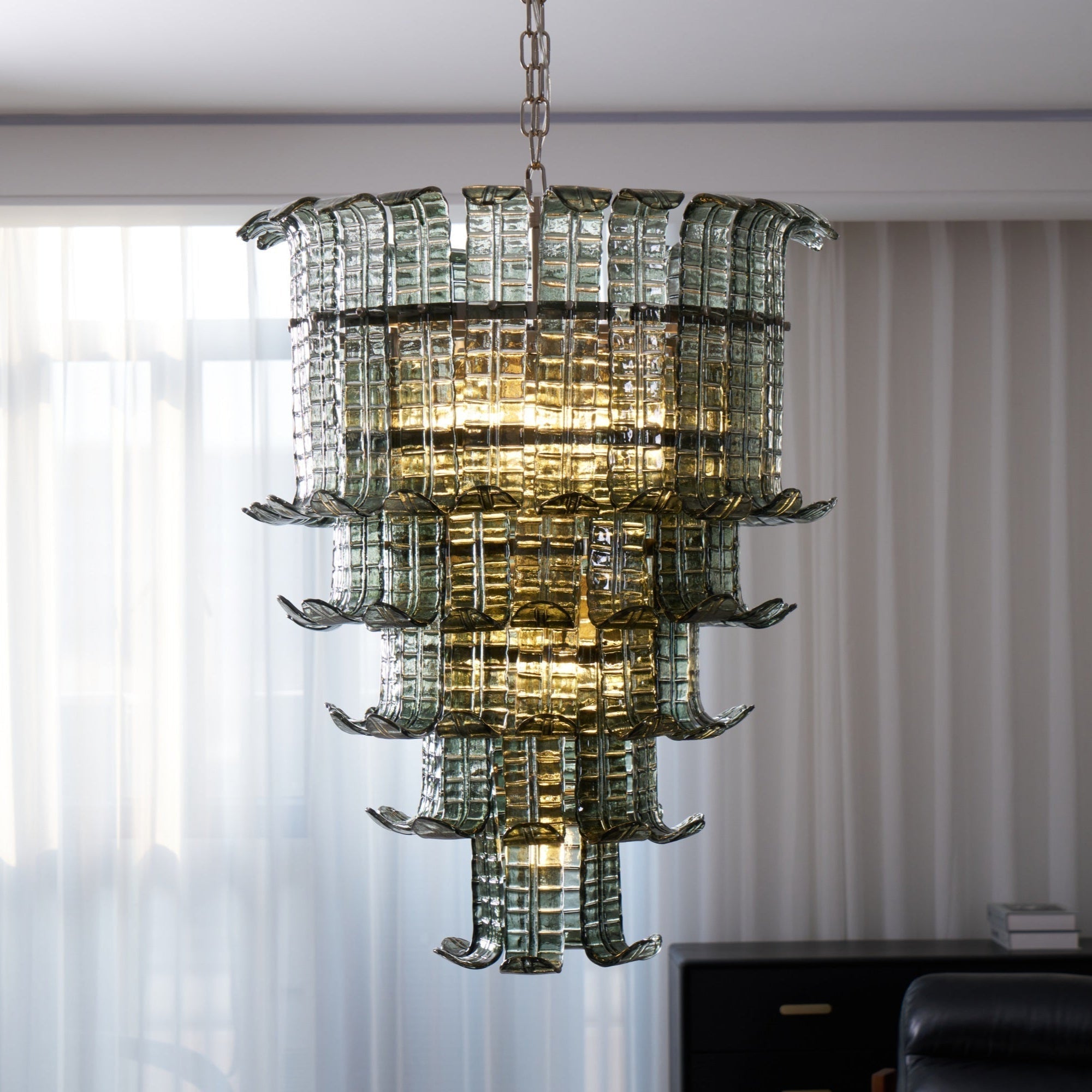 Aurora Lustre Cascade Verre Murano Vintage - Neutralighting