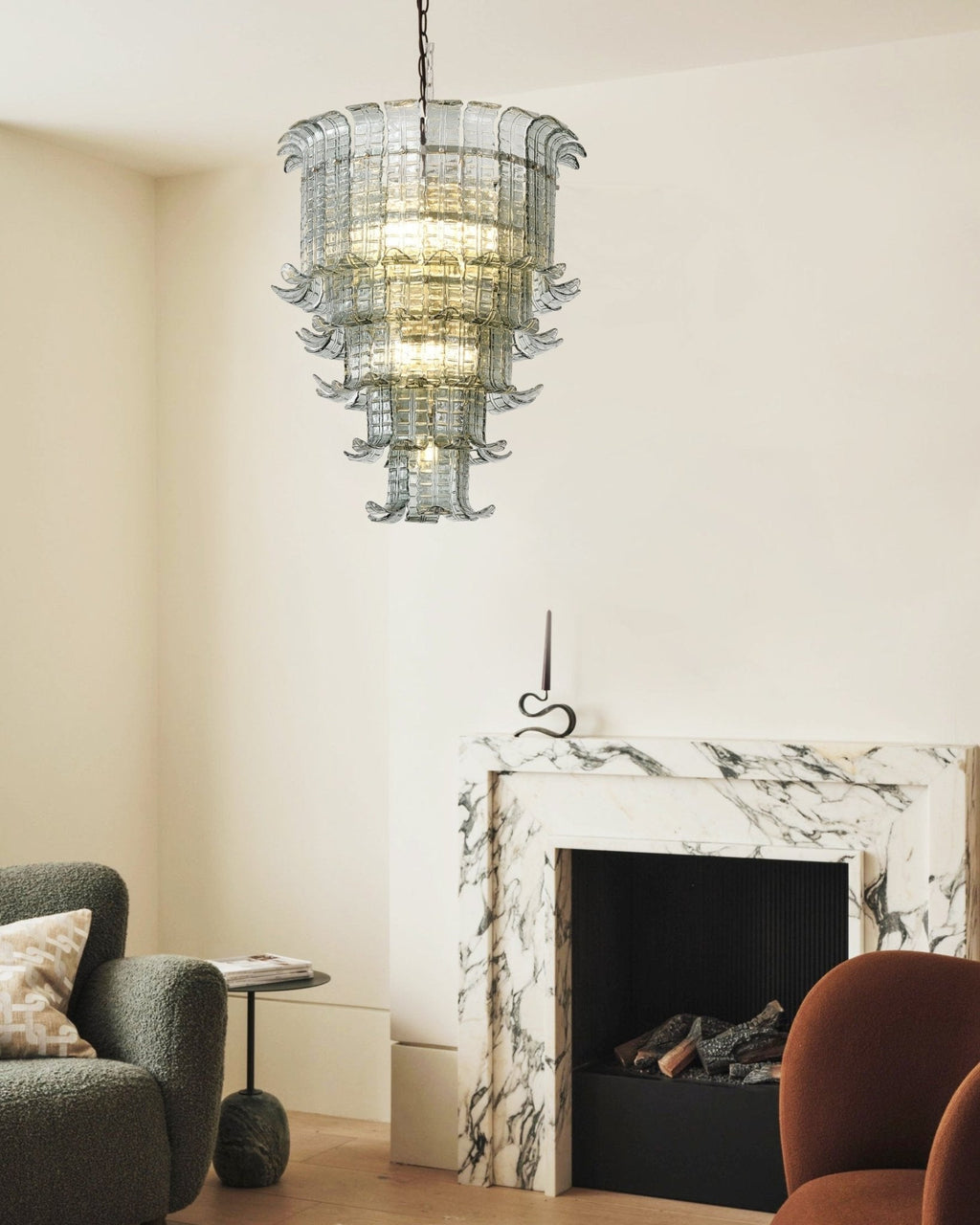 Aurora Lustre Cascade Verre Murano Vintage - Neutralighting