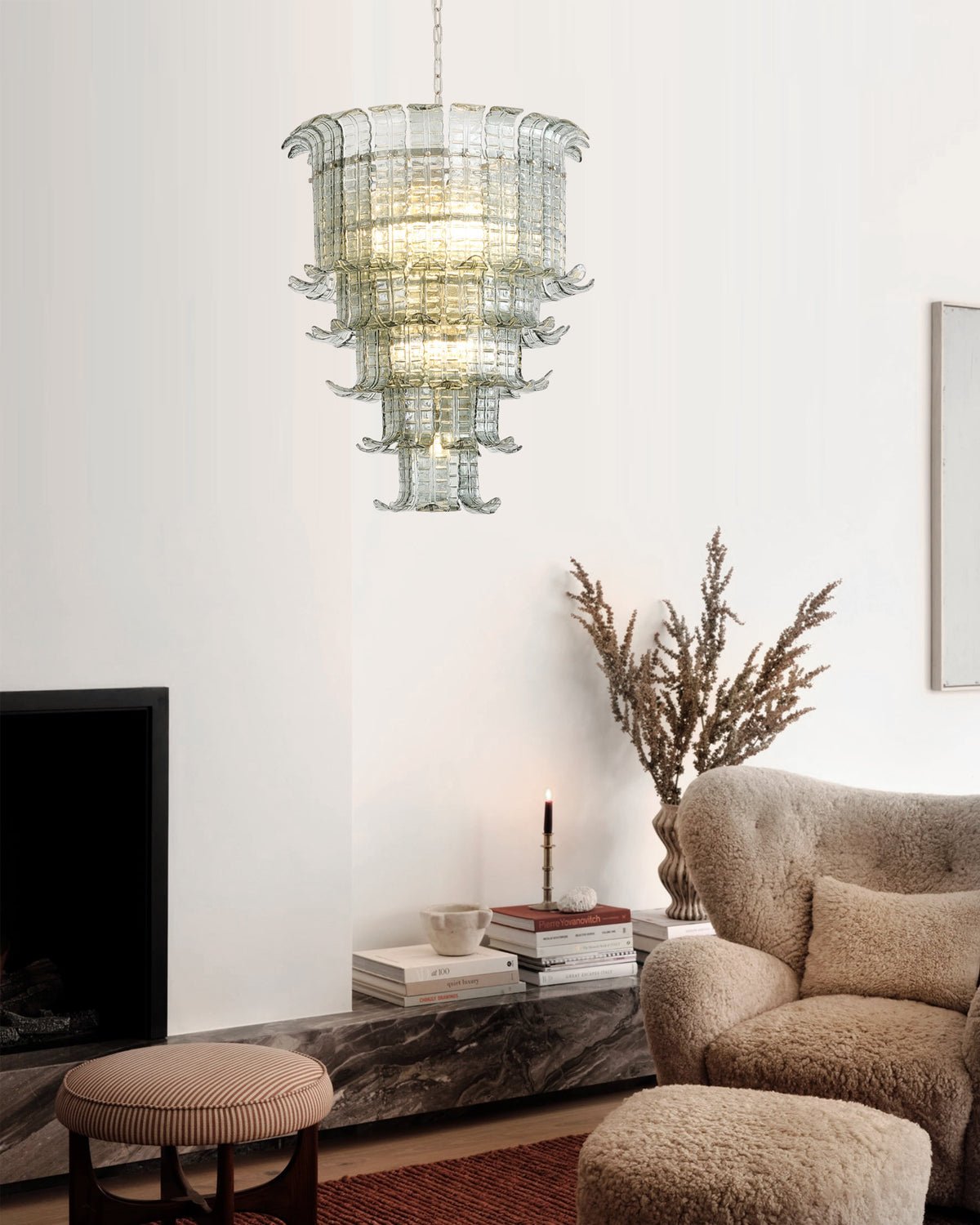 Aurora Lustre Cascade Verre Murano Vintage - Neutralighting