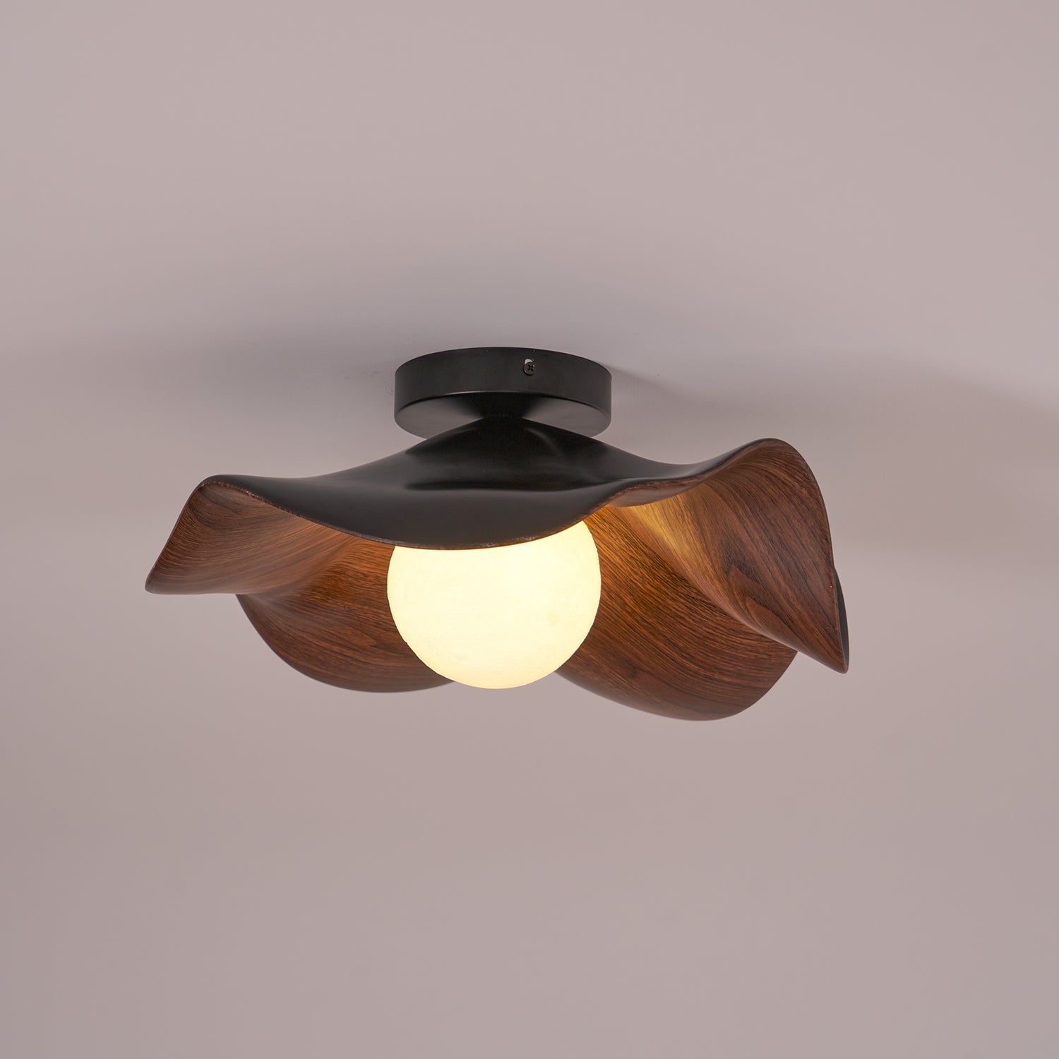 Lanoe Plafonnier Noir Bois - Neutralighting
