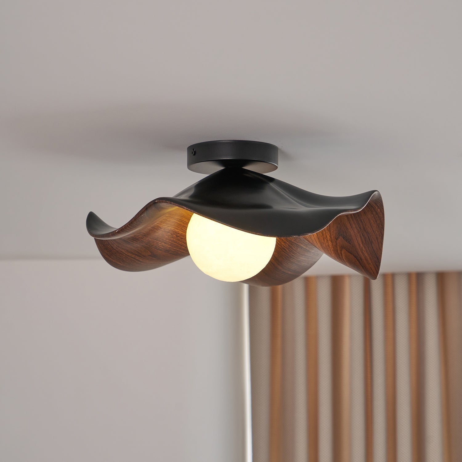Lanoe Plafonnier Noir Bois - Neutralighting