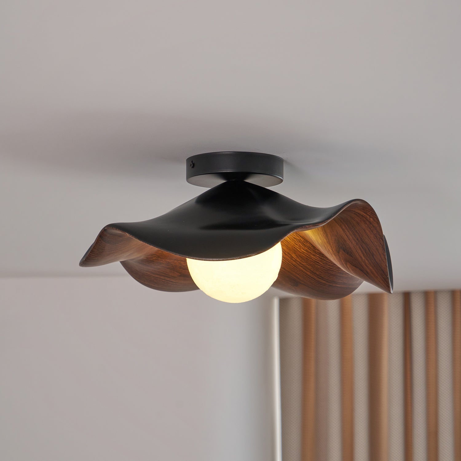 Lanoe Plafonnier Noir Bois - Neutralighting
